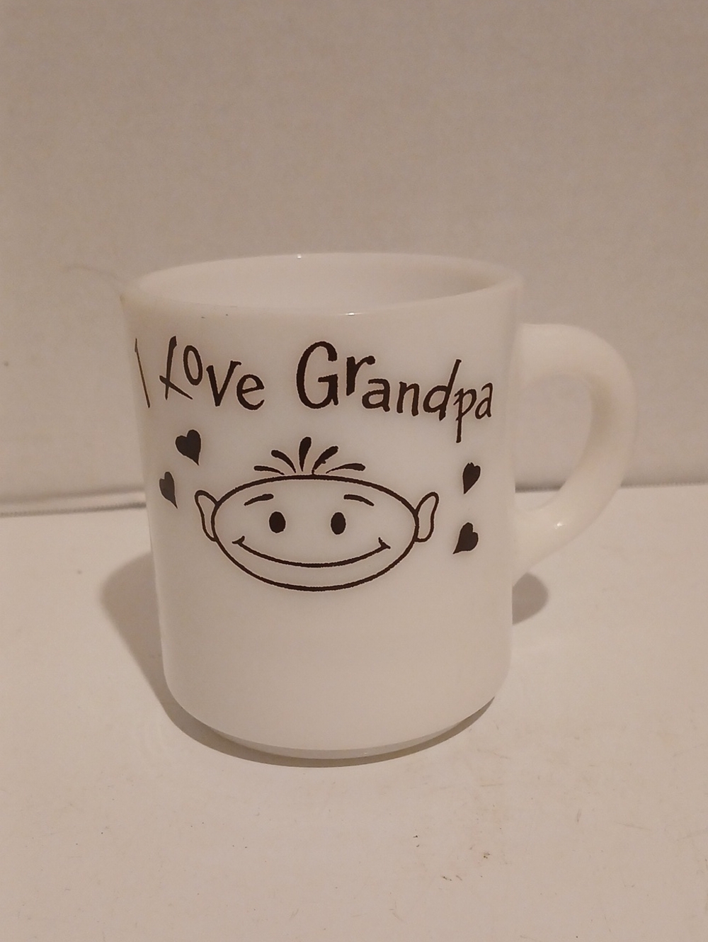 Vintage White 'I Love Grandpa' Mug with Black Print